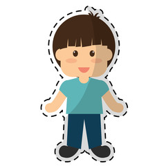 boy child icon image sticker vector illustration design 