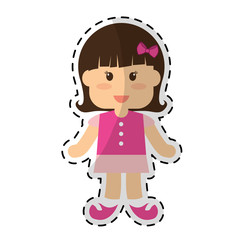 girl child icon image sticker vector illustration design 