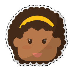 girl child icon image sticker vector illustration design 