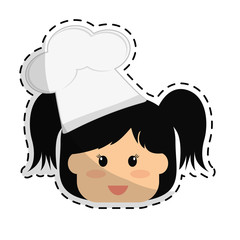 girl wearing chef hat child icon image vector illustration design 
