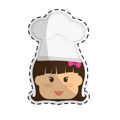girl wearing chef hat child icon image vector illustration design 