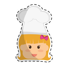 girl wearing chef hat child icon image vector illustration design 