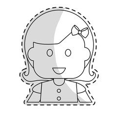 cute girl icon over white background. vector illustration