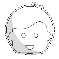 cute kid face icon over white background. vector illustration