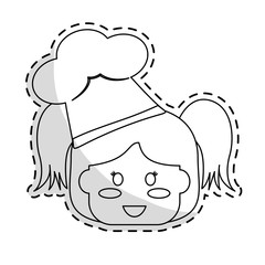 cute kid wearing chef hat over white background. vector illustration