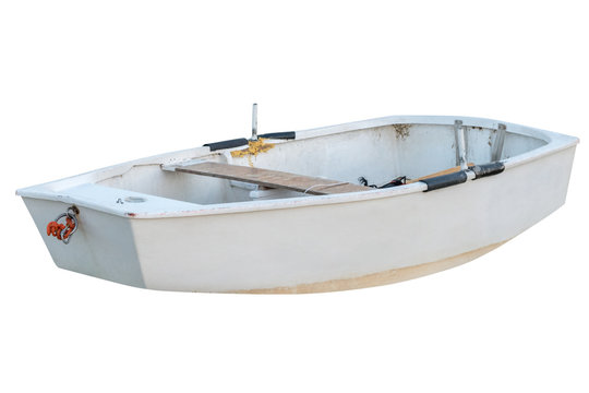 Fototapeta wooden fishing boat isolated on white background
