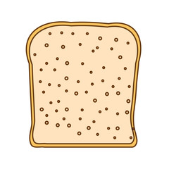 loaf or slice of bread over white background. vector illustration