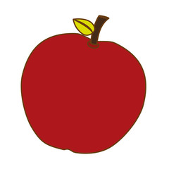 apple fruit icon over white background. colorful design. vector illustration