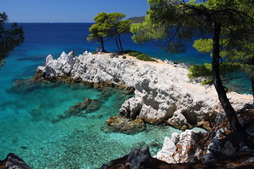 Amarantos Rocks Sporades island, Greek island, Thessaly, Aegean Sea, Greece