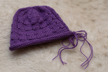 baby set for newborn photo shoots with textile stars purple