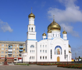 View at Church in Krasnoslobodsk city, Mordovia republic. Russia