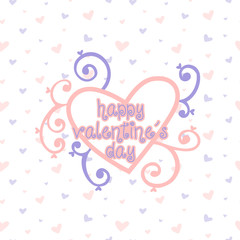 happy valentines day greeting card vector illustration