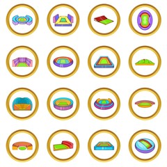 Stadium vector set, cartoon style