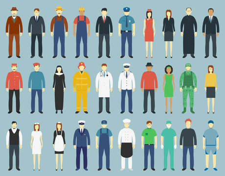 Profession People Set. People Avatar Icons. Vector