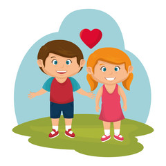 Obraz na płótnie Canvas little couple lovers icon vector illustration design