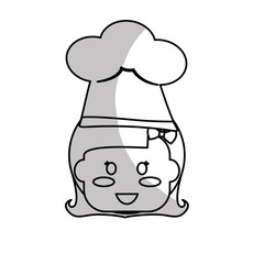girl happy child with chef hat icon image vector illustration design 