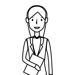 Obraz premium businesswoman character avatar isolated vector illustration design