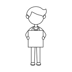 businessman character avatar with label icon vector illustration design