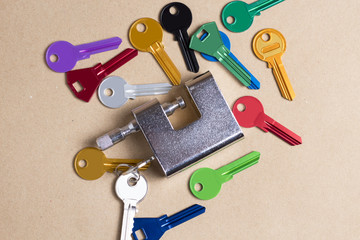 Security Pad Lock and Color Keys