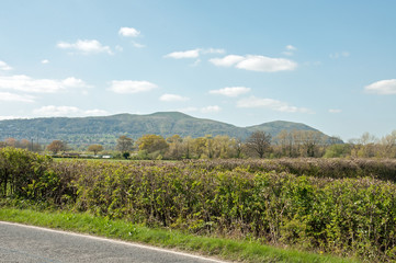Fototapeta na wymiar Summertime travel in the Malvern hills in Worcestershire, England.