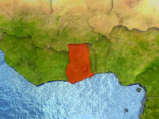 Ghana in red