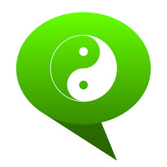 Ying yang green bubble icon