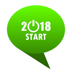 year 2018 green bubble icon