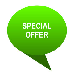 special offer green bubble icon