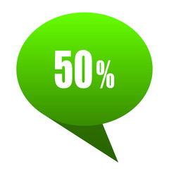 50 percent green bubble icon