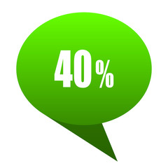 40 percent green bubble icon
