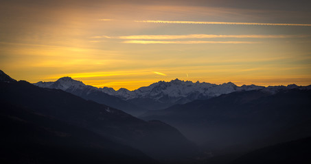 Beautiful winter sunset