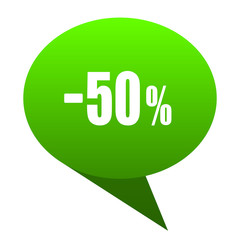 50 percent sale retail green bubble icon