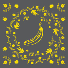 banana vector ornament pattern