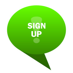sign up green bubble icon