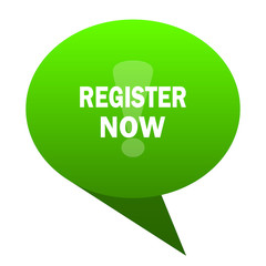 register now green bubble icon