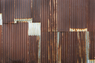old rusty zinc plate wall