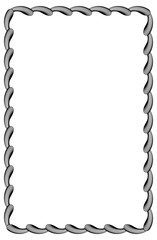 Black and white guilloche vertical frame.  Vector clip art.