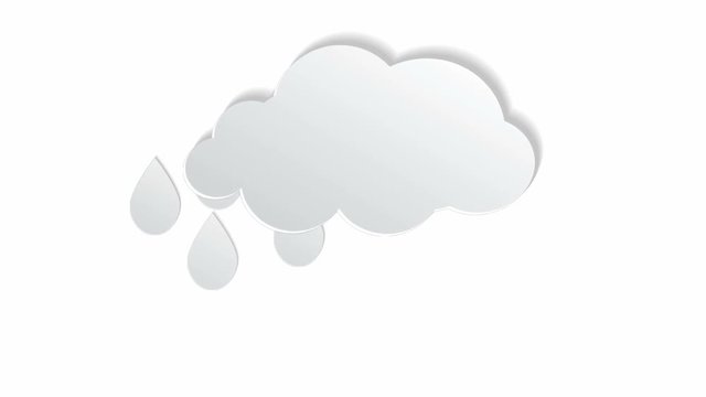  Rain Cloud -  Flat Origami  Animation