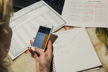 Business girl. Work of the house