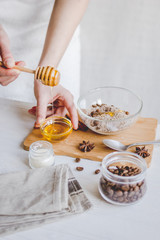 making organic scrub handmade at home with hands