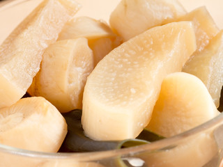 Japanese cuisine, sliced and boiled Japanese radish 