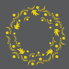 banana round vector frame