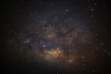 Close-up of Milky Way Galaxy, Long exposure photograph, with gra