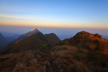 Landscape sunrise at Doi Luang Chiang Dao, High mountain in Chia