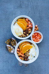 Breakfast yogurt bowls