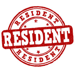 Resident sign or stamp