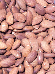 Fototapeta premium Seamless picture of almonds, high angle