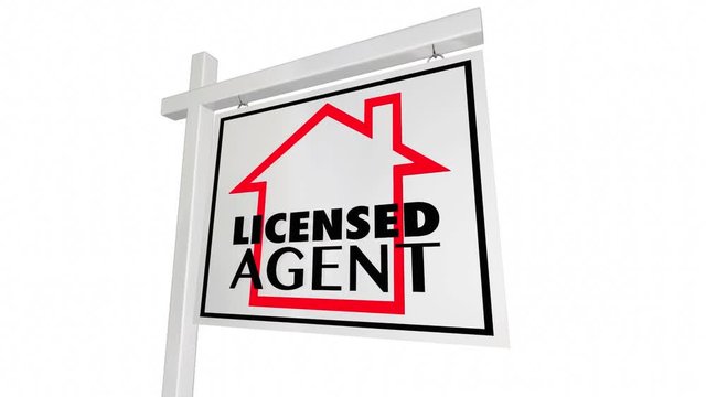 Licensed Real Estate Agent Home House Seller Sign 3d Animation