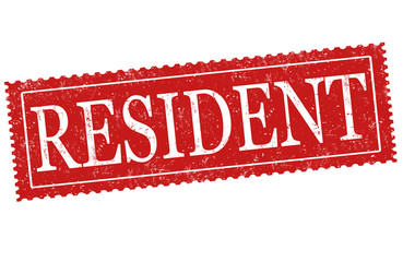 Resident sign or stamp