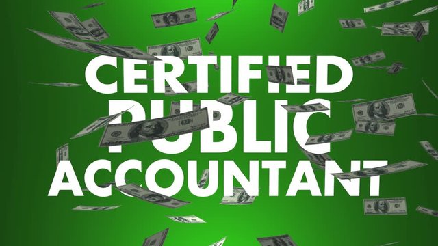 Certified Public Accountant CPA Words Money 3d Animation